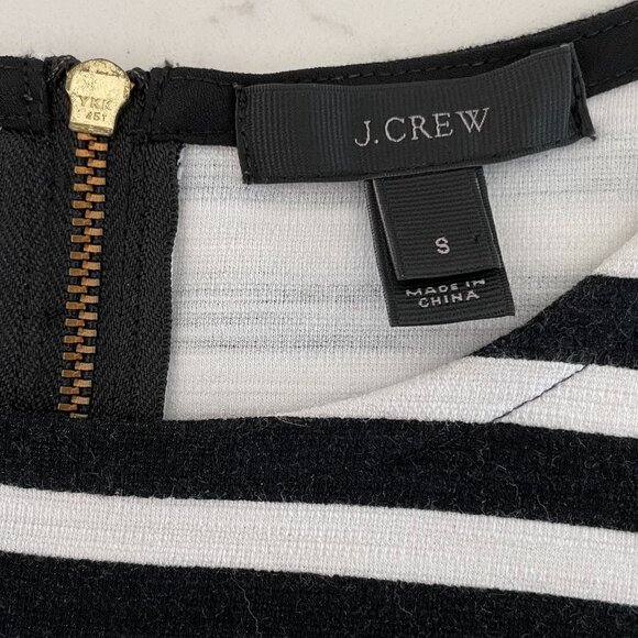 J. Crew Short Sleeve Striped Scoop Neck Dress Black + White Sz S - no fabric tag - Picture 5 of 9